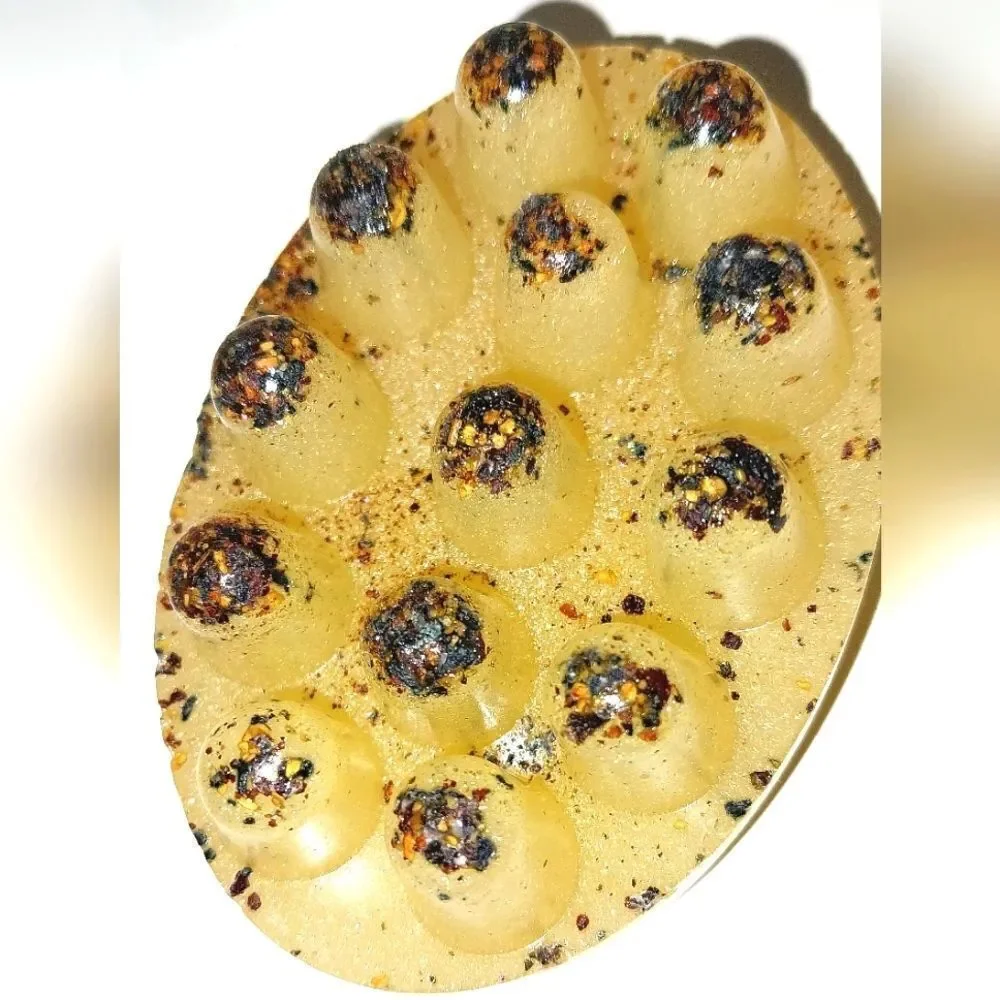 Hand crafted Hibiscus Vanilla Citrus massage soap bar infused with real Lavender
